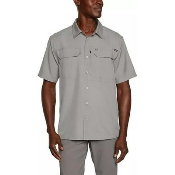 Eddie Bauer Other - Eddie Bauer Tech Shirt Men S Gray Woven Vented Fishing Outdoor Lightweight NEW
